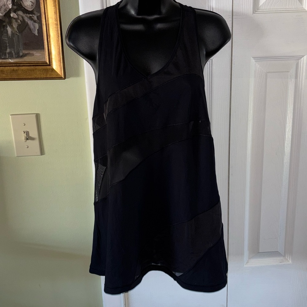 Lululemon Black sheer/mesh racer back top